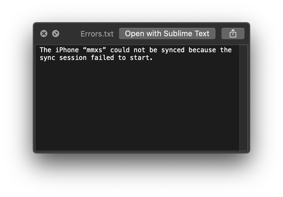 A very helpful error message.